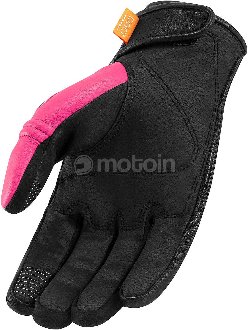 Icon Automag Short Leather Motorcycle Gloves Black